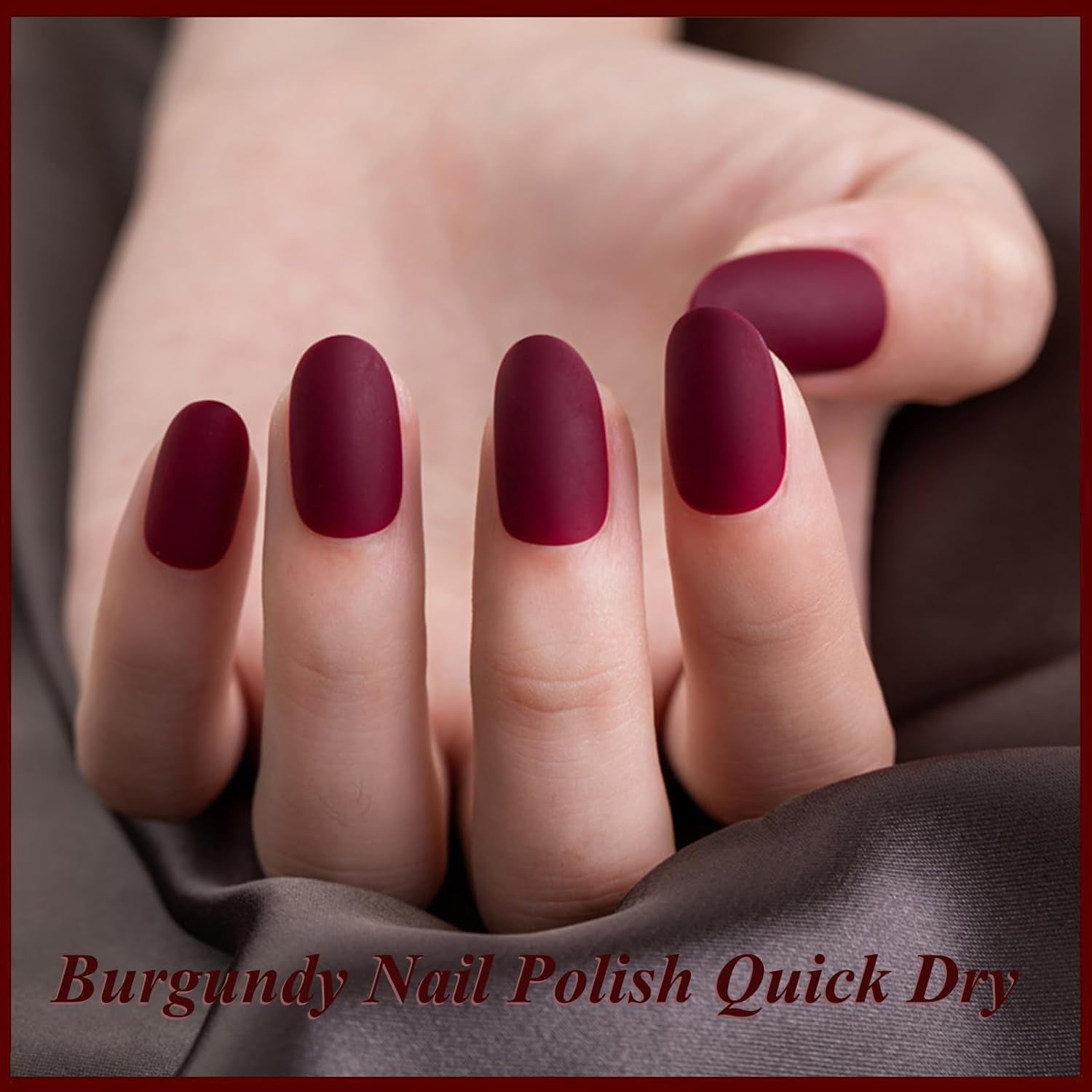 Dark Red Matte Nail Polish, Blood Red Nail Polish Matte, Quick Dry Frosted Cherry Red Gel Nail Polish, Velvet Nail Polish Cruelty Free, Matte Finish Nail Polish Red Shades