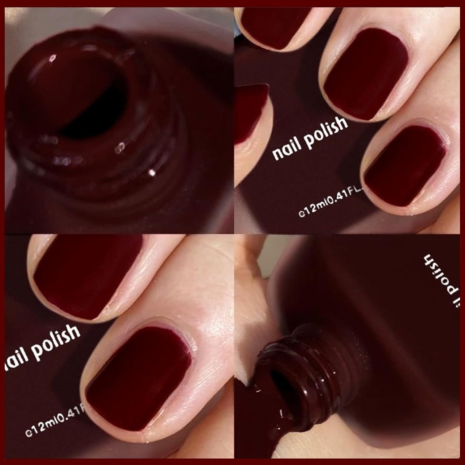 Dark Red Matte Nail Polish, Blood Red Nail Polish Matte, Quick Dry Frosted Cherry Red Gel Nail Polish, Velvet Nail Polish Cruelty Free, Matte Finish Nail Polish Red Shades