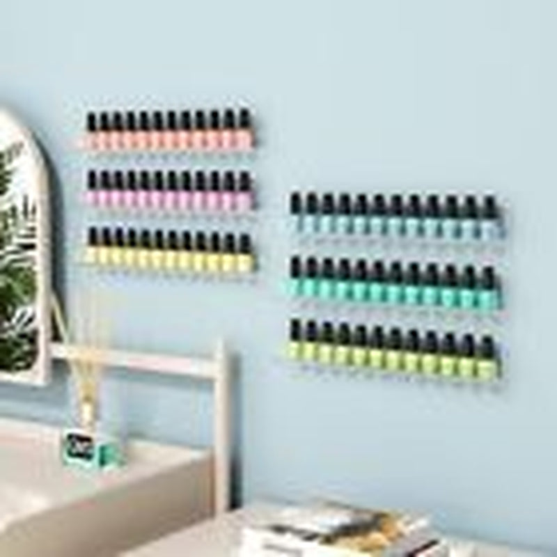 Nail Polish Wall Rack: Acrylic Clear Nail Polish Shelves - 12Pcs Nail Polish