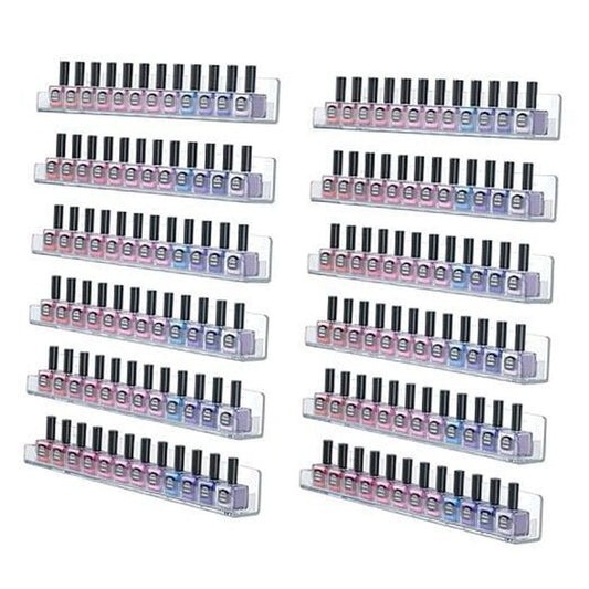 Nail Polish Wall Rack: Acrylic Clear Nail Polish Shelves - 12Pcs Nail Polish