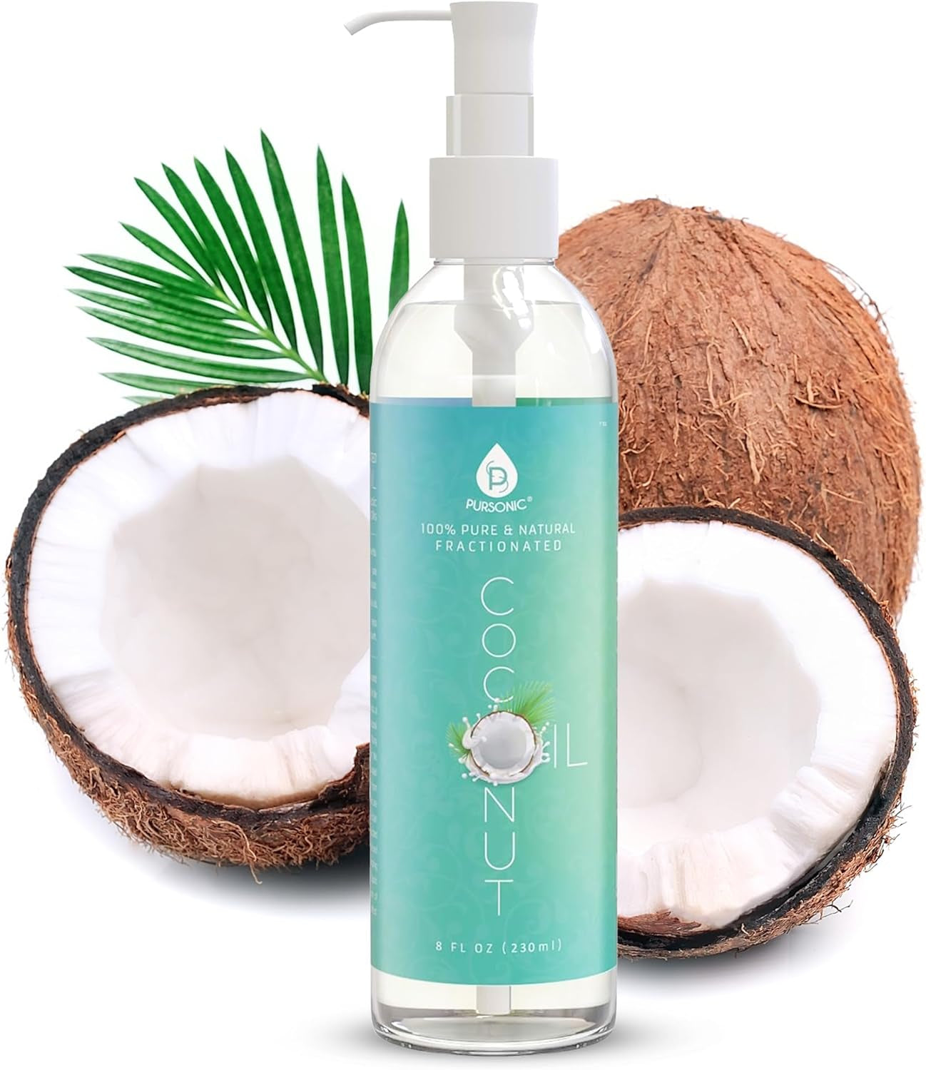 Pure Unscented Fractionated Coconut Oil - 8 Oz Multipurpose Oil for Skin, Hair, Body Massage & Makeup Removal - Carrier Oil for Essential Oils and Aromatherapy