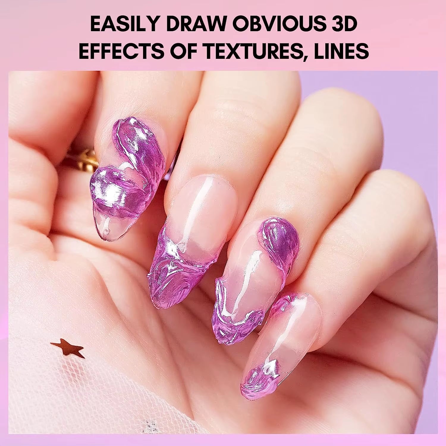 3D Texture Nail Gel Sculpting Gel Nail Art Glue for Nail Art Mirror Chrome Nail Powder Gel Nail Polish Craving