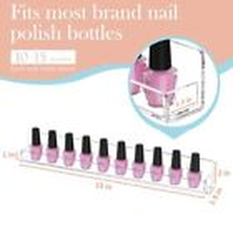 Nail Polish Wall Rack: Acrylic Clear Nail Polish Shelves - 12Pcs Nail Polish