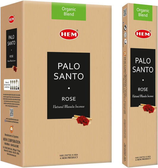 Palo Santo Rose Natural Masala Cleansing Incense Sticks - 12 Packets (15G Each)