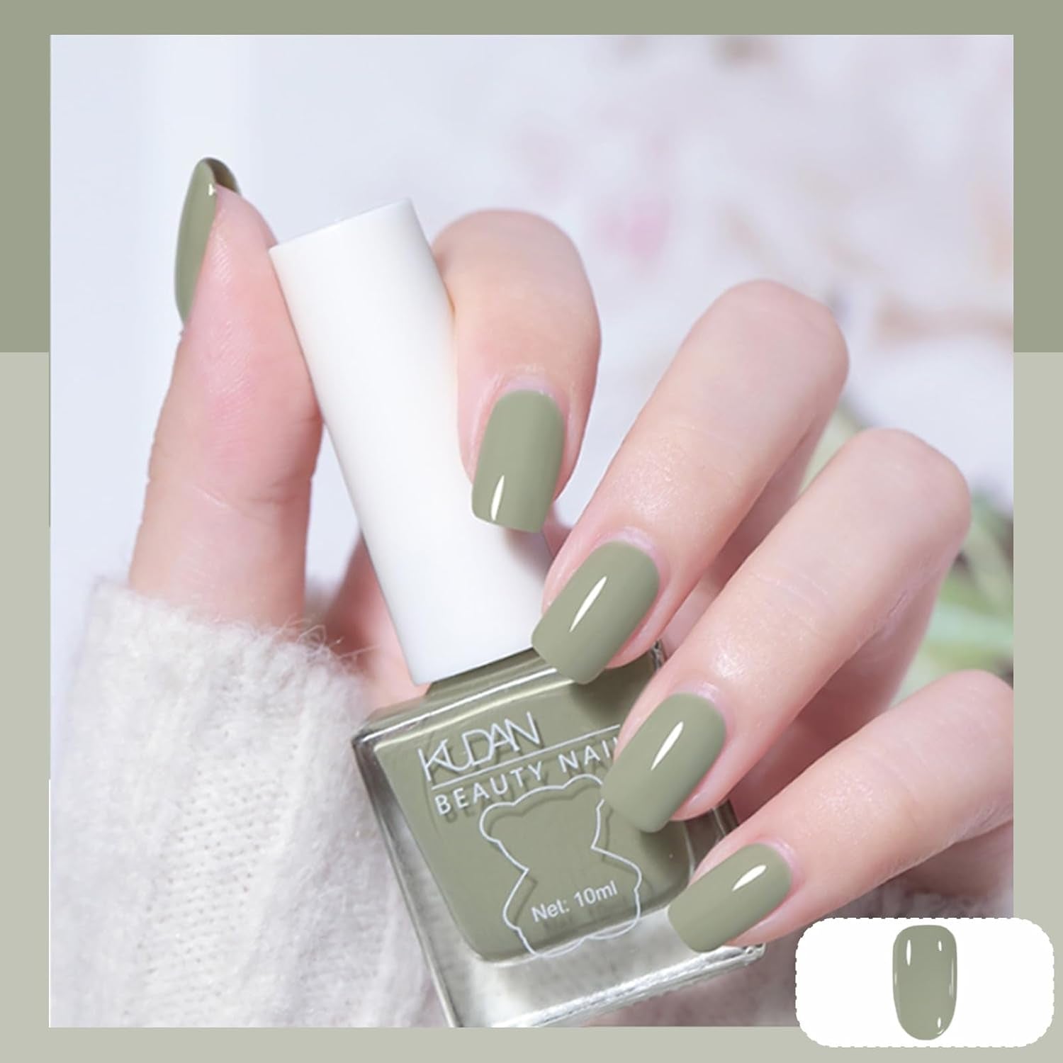 Fresh Green Fingernail Polish - Sage Green Nail Polish - Chip Resistant Long Lasting Nail Polish - Air Dry Quick Dry Nail Polish - Nail Lacquer Nail Art Polish for Manicure DIY