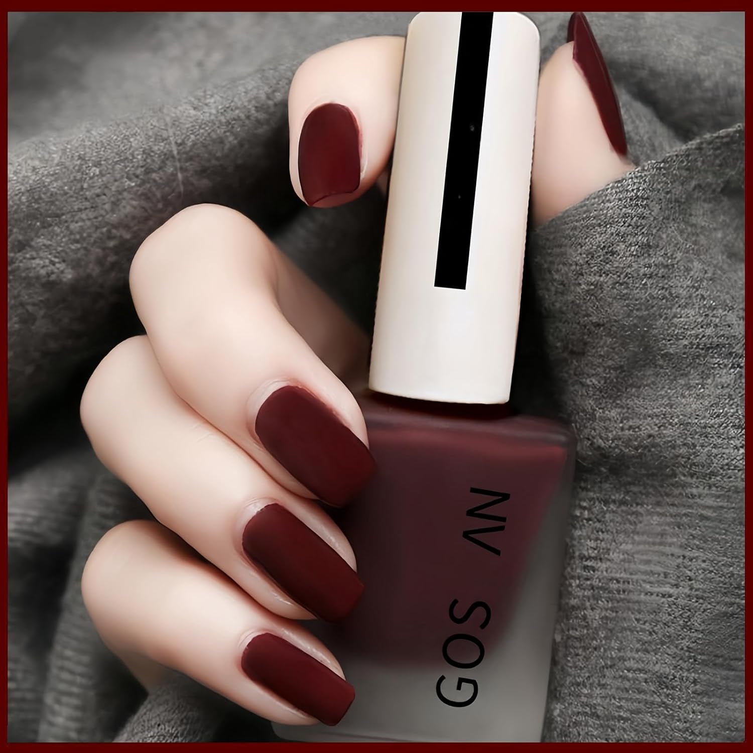 Dark Red Matte Nail Polish, Blood Red Nail Polish Matte, Quick Dry Frosted Cherry Red Gel Nail Polish, Velvet Nail Polish Cruelty Free, Matte Finish Nail Polish Red Shades