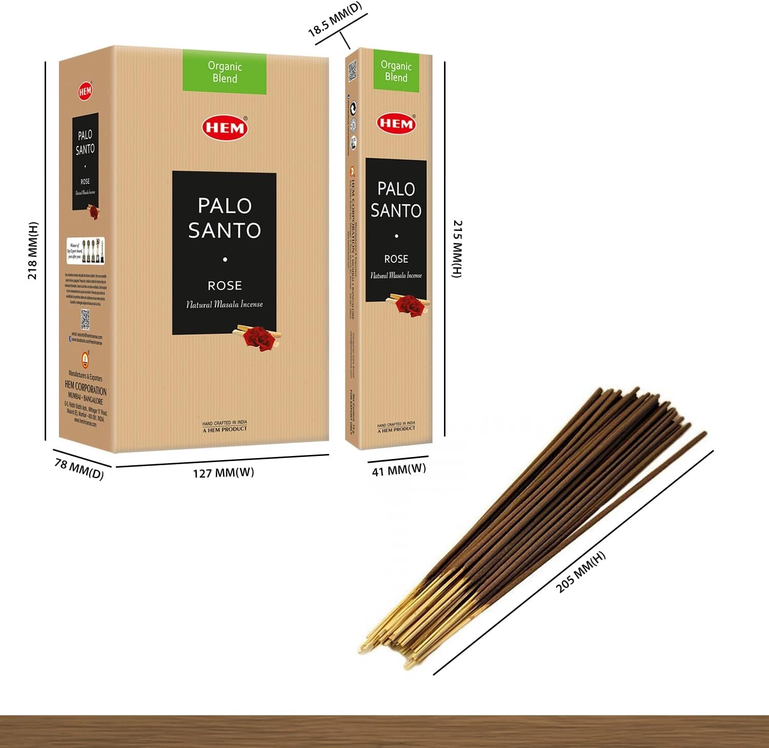 Palo Santo Rose Natural Masala Cleansing Incense Sticks - 12 Packets (15G Each)