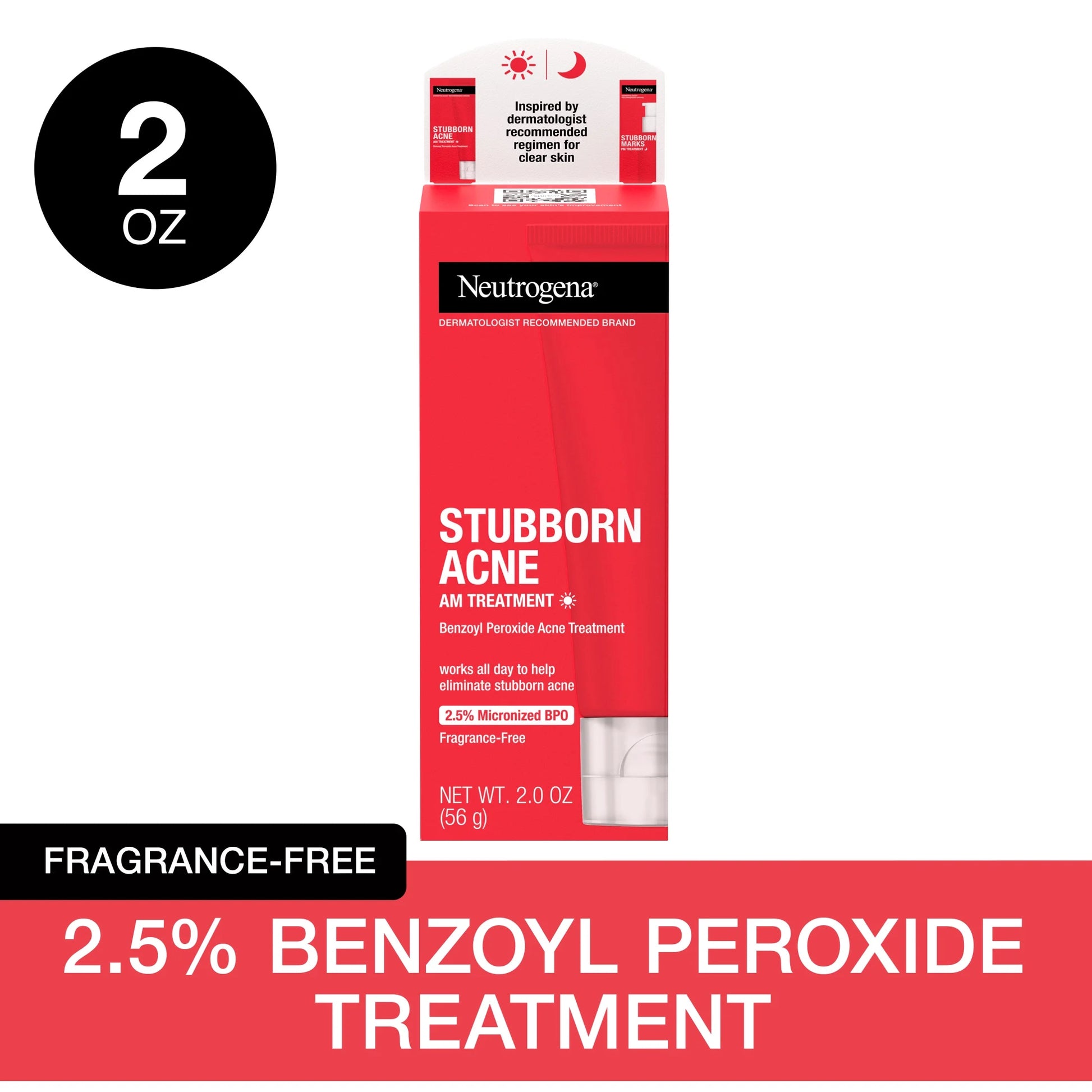 Stubborn Acne AM Treatment with Benzoyl Peroxide, 2.0 Oz