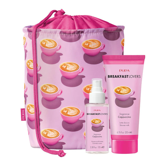 Milano Breakfast Lovers Set, Cappuccino, 3 Pc - Shower Milk and Scented Water - Body Wash - Body Mist - Hydrating Body Wash - Skin Care Gift Set