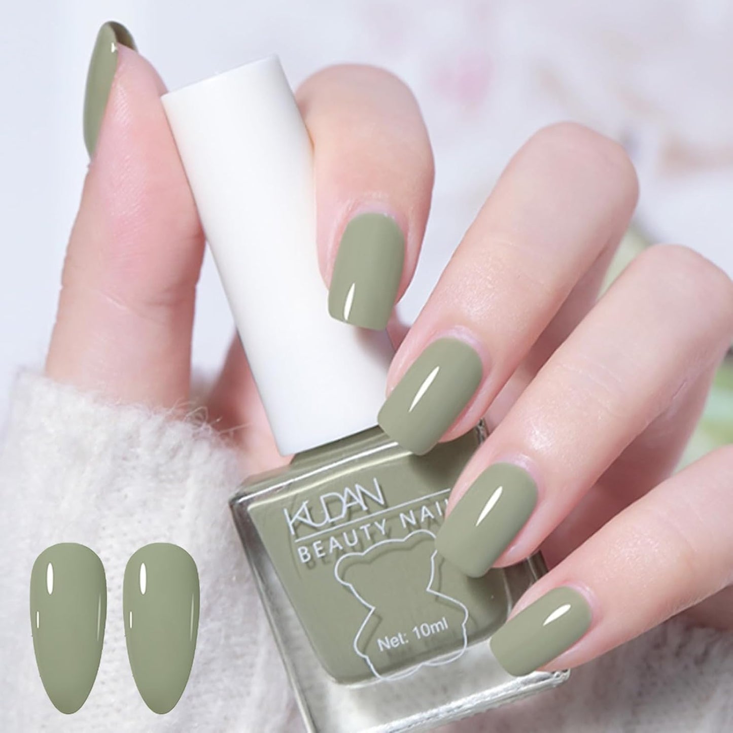 Fresh Green Fingernail Polish - Sage Green Nail Polish - Chip Resistant Long Lasting Nail Polish - Air Dry Quick Dry Nail Polish - Nail Lacquer Nail Art Polish for Manicure DIY